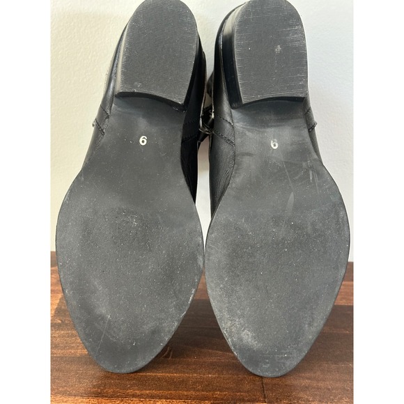 Diba Skyler Black Leather Silver Harness Ankle Boots Womens Size 9 Studded Edgy - Picture 4 of 6